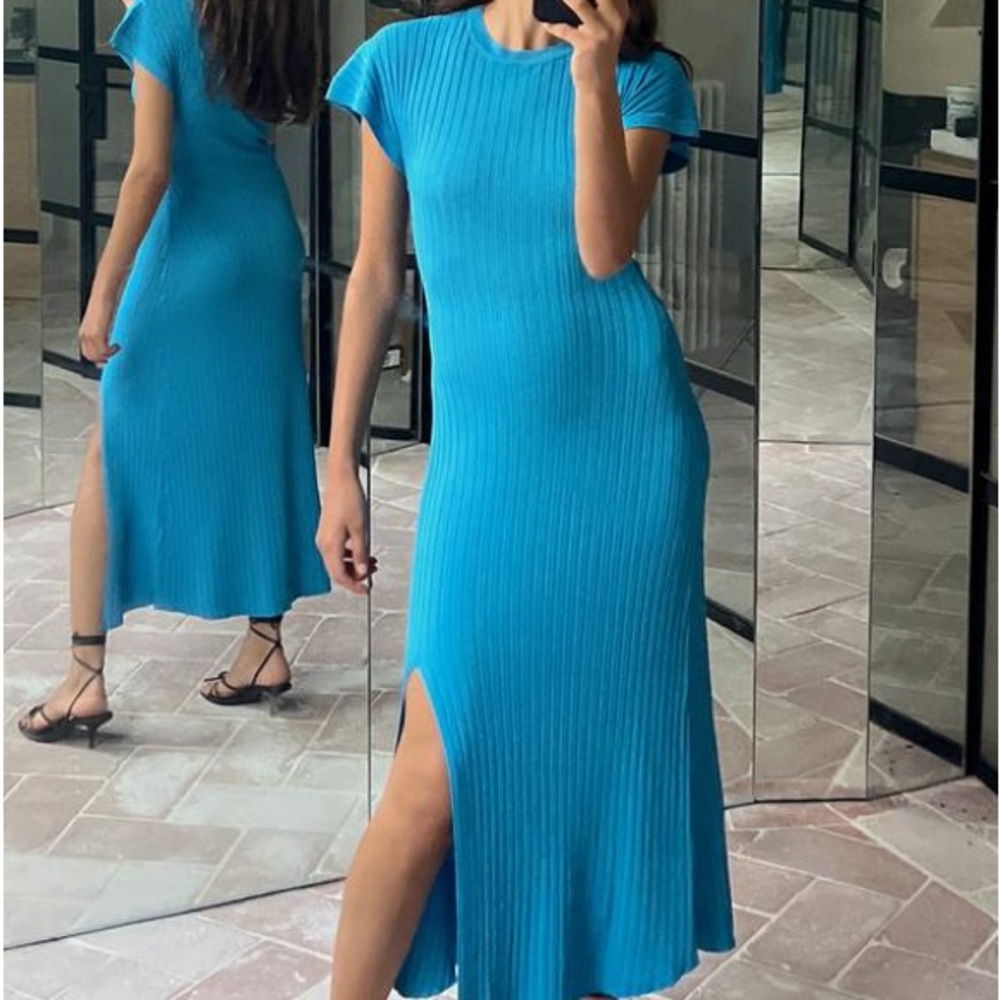 Zara Ribbed Slit Dress